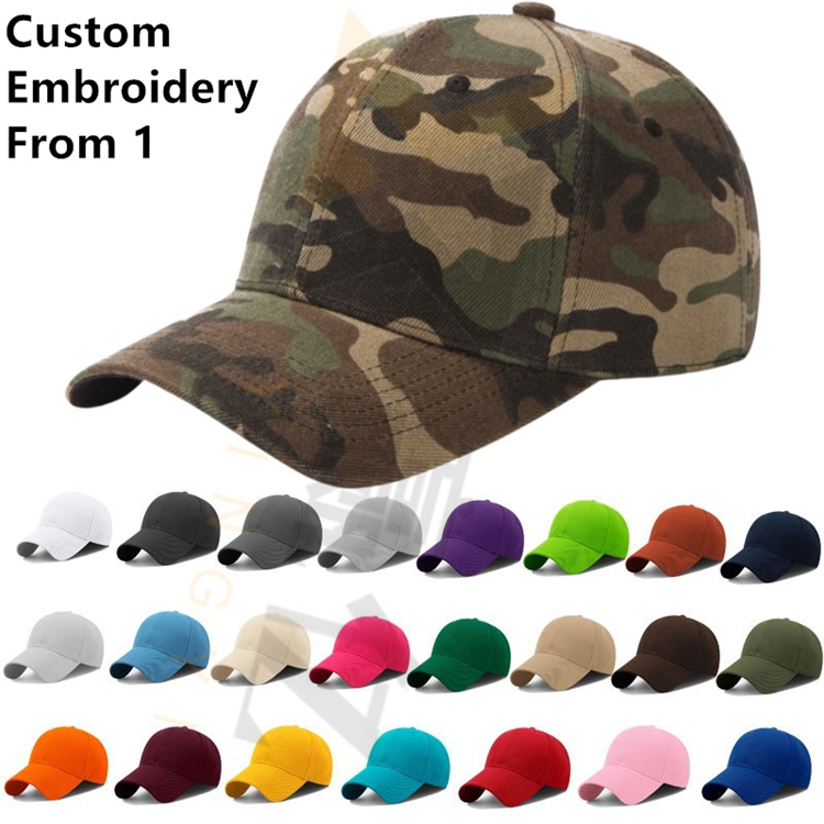 Cap Baseball For Men Minimum Hat Mesh Blank Hip-hop 3d Logo Embroidery Snapback Hats Camo