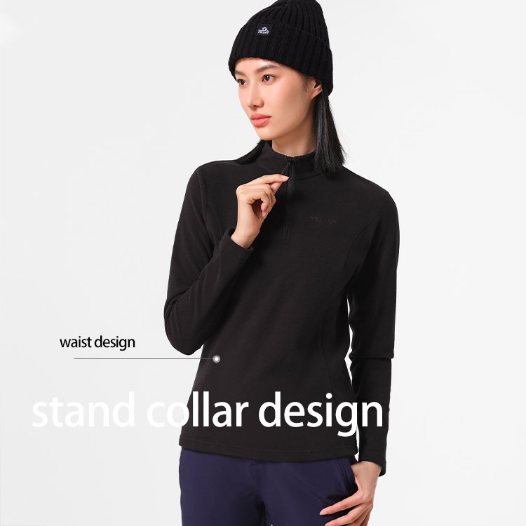 Men's and Women's Hiking Warm Half Turtleneck 200g Fleece Jacket Windproof 1/4 Zipper Outdoor Stand Slim OEM Service Unisex