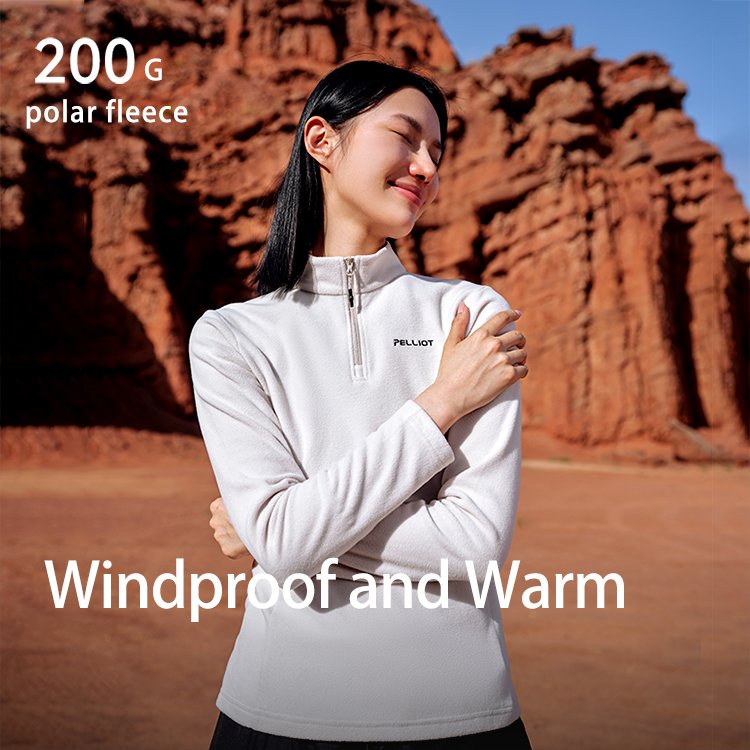Men's and Women's Hiking Warm Half Turtleneck 200g Fleece Jacket Windproof 1/4 Zipper Outdoor Stand Slim OEM Service Unisex
