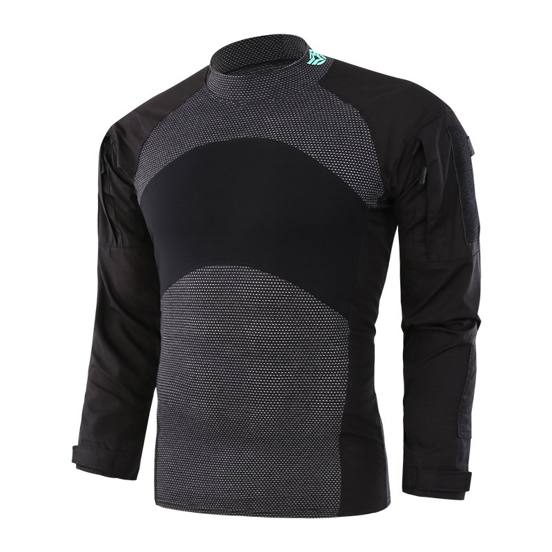 ESDY Casual Mens Tactical Long Sleeve Shirt Hiking Camouflage Combat T-shirt