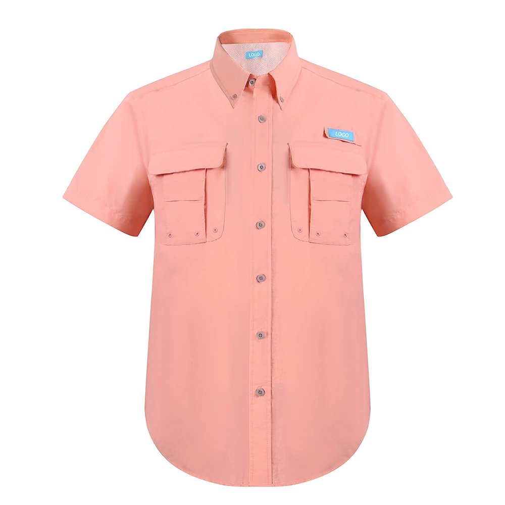 Luxury high quality fishing shirt UV proof quick drying custom logo short sleeve blank bamboo performance fishing suit for men