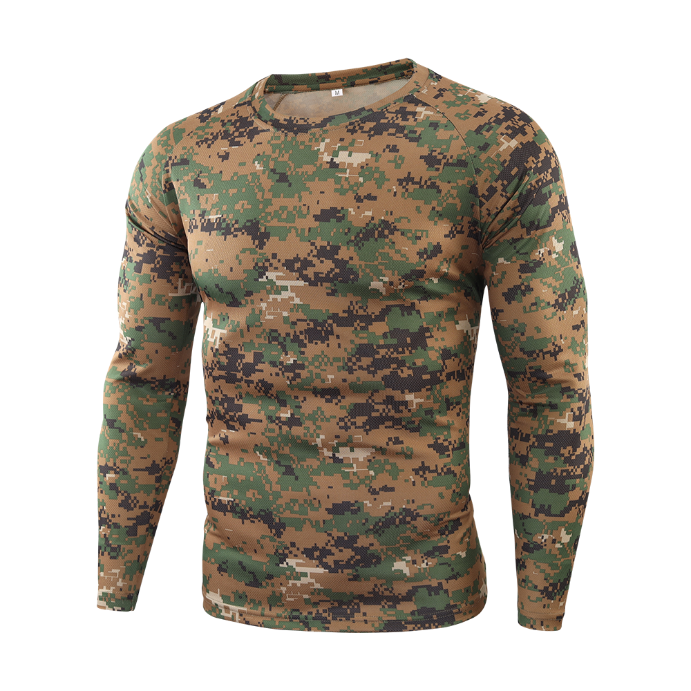 ESDY Long Sleeve Camo T-Shirt Outdoor Hiking Men's Hunting Camping Shirt