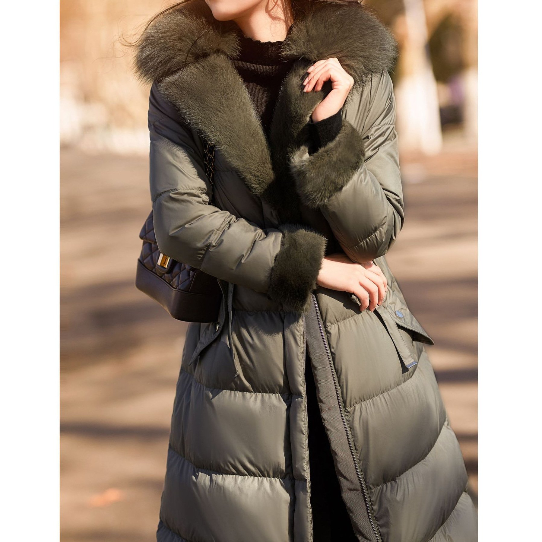 Factory women's clothing new winter waterproof label women's plush down jacket outdoor hiking skiing warm waterproof jacket