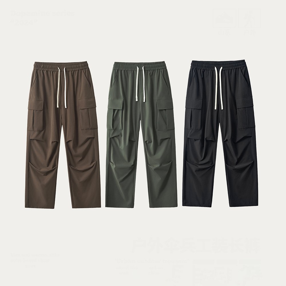 2024 Men's Casual Cargo Pants Workout Joggers Stretch Sweatpants Hiking and Work Tactical Drawstring Sweatpants