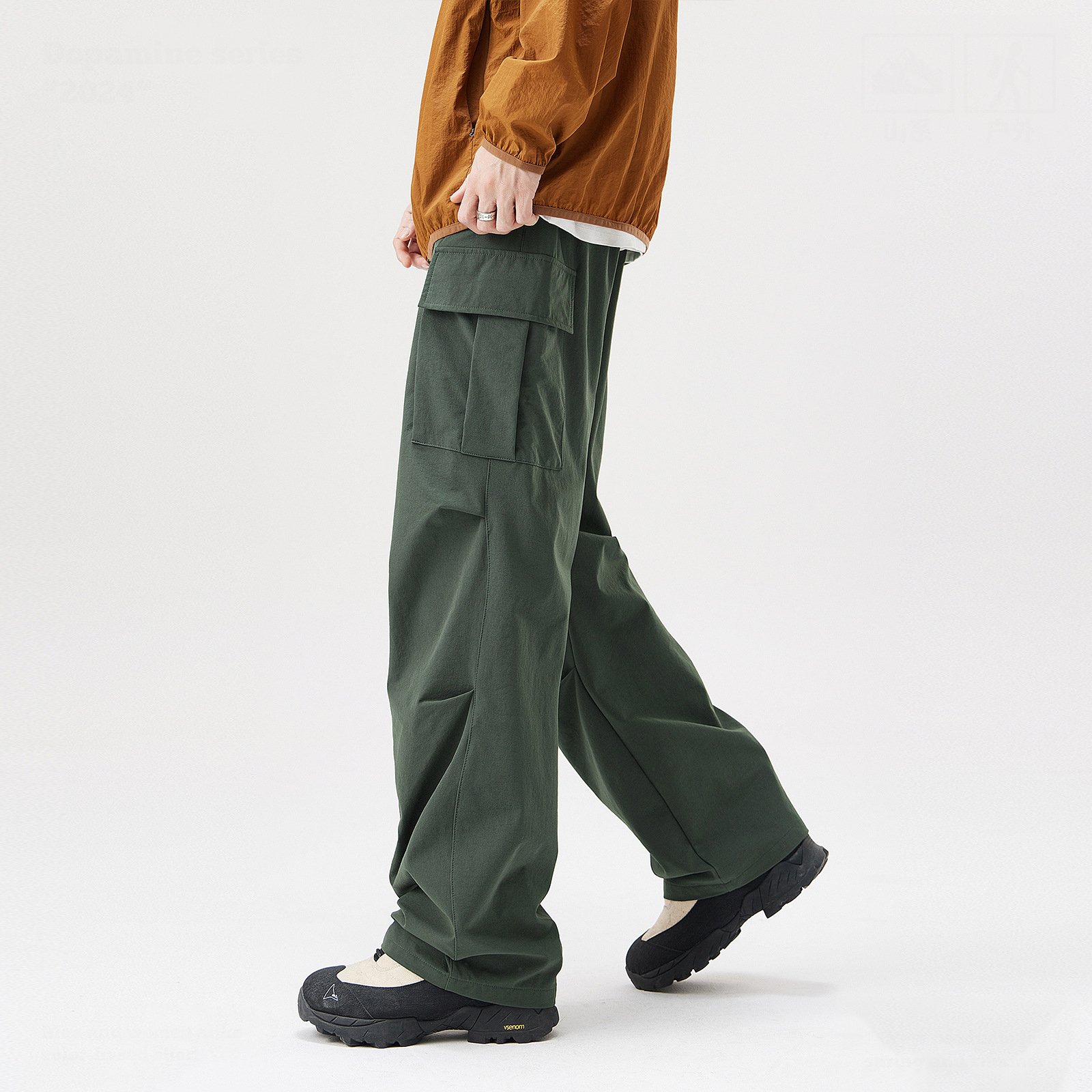 2024 Men's Casual Cargo Pants Workout Joggers Stretch Sweatpants Hiking and Work Tactical Drawstring Sweatpants