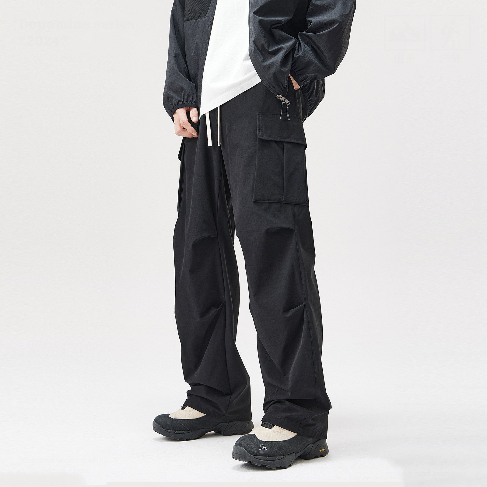 2024 Men's Casual Cargo Pants Workout Joggers Stretch Sweatpants Hiking and Work Tactical Drawstring Sweatpants