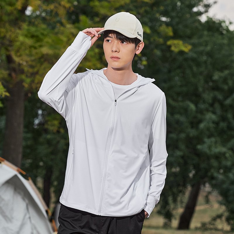 Sunscreen Clothing UPF100+ Sun Protection Fishing Long Sleeve Anti UV Jacket Rashguard Outdoor Ice Silk Hoodie Jacket For Men