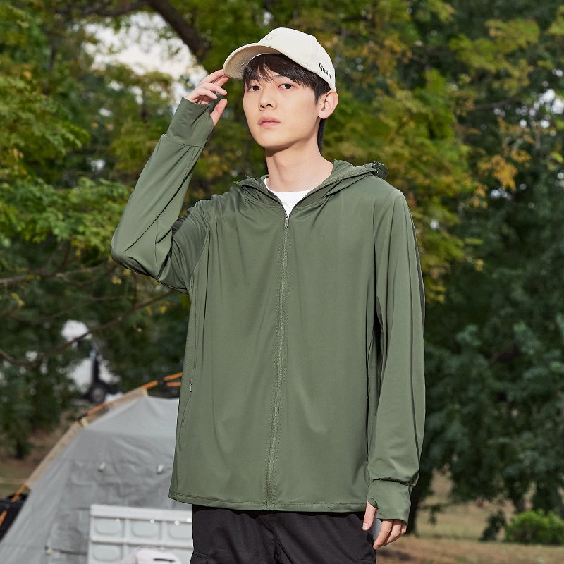 Sunscreen Clothing UPF100+ Sun Protection Fishing Long Sleeve Anti UV Jacket Rashguard Outdoor Ice Silk Hoodie Jacket For Men