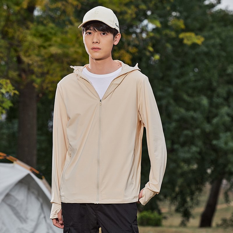Sunscreen Clothing UPF100+ Sun Protection Fishing Long Sleeve Anti UV Jacket Rashguard Outdoor Ice Silk Hoodie Jacket For Men