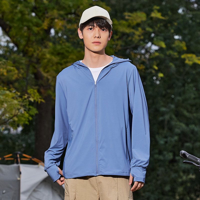 Sunscreen Clothing UPF100+ Sun Protection Fishing Long Sleeve Anti UV Jacket Rashguard Outdoor Ice Silk Hoodie Jacket For Men