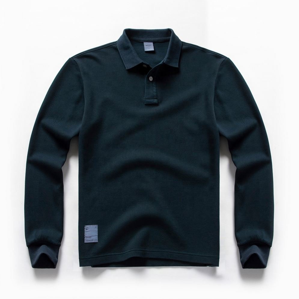 Men'S Breathable Sports Polo Shirts Long Sleeve Casual Lightweight Hiking Running Polo Tops T Shirts