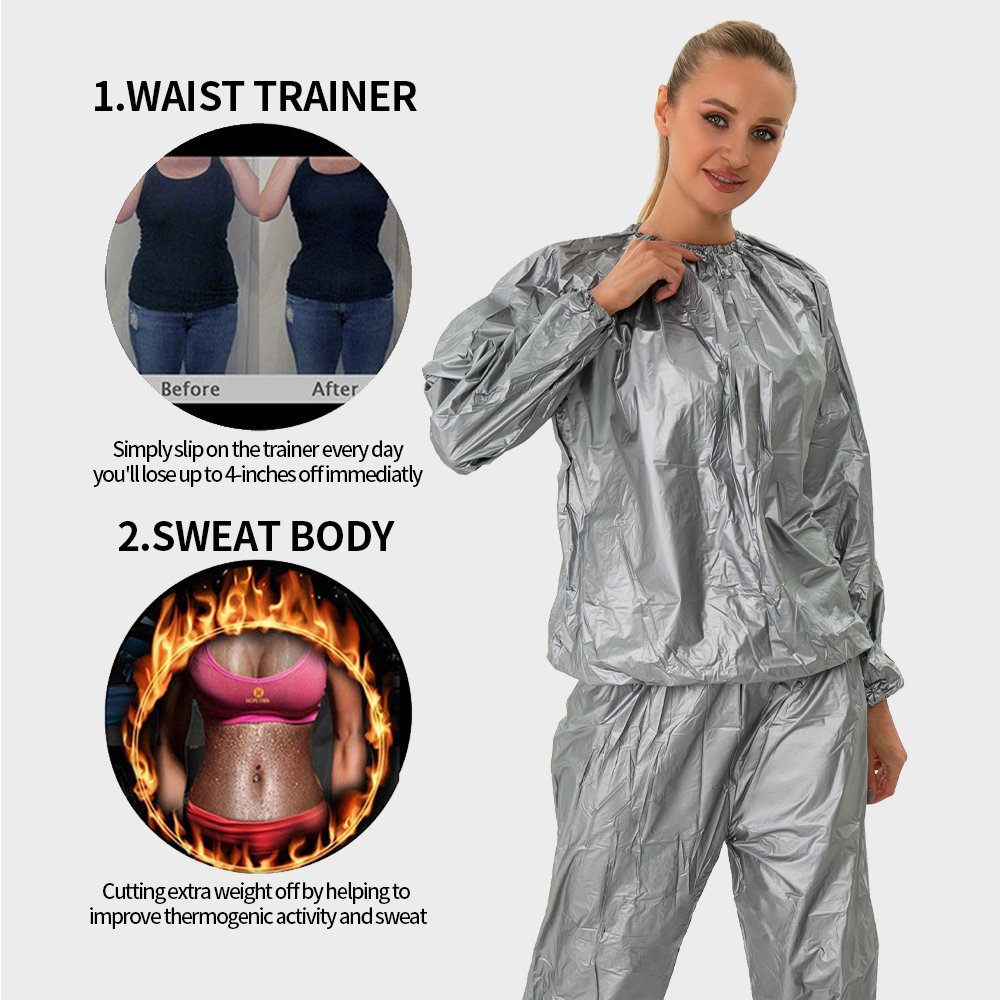 Fitness Weight Loss Sweat Sauna Suit Exercise Gym Sauna Sweat Suits For Women/Men PVC Sauna Pants