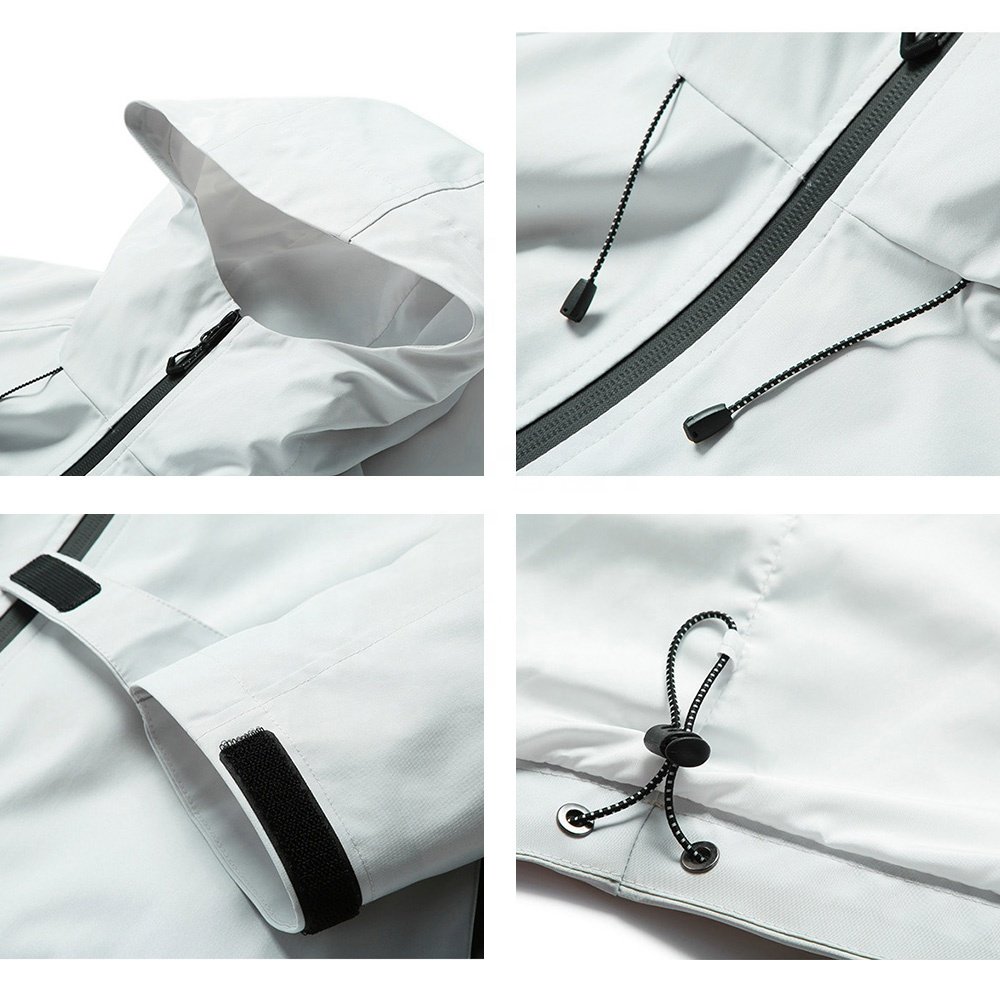 Soft Shell Men Waterproof Lightweight Hooded Windbreaker Jacket Fishing Hiking Breathable Nylon Windbreaker Tracksuit
