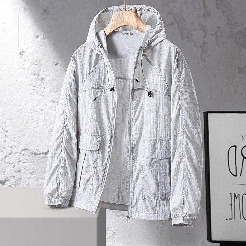 Custom Logo Summer Thin Lightweight Sun Protection Breathable Windproof High Quality Waterproof Outdoor Hooded Jacket For Men