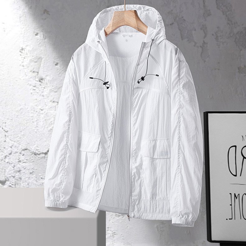 Custom Logo Summer Thin Lightweight Sun Protection Breathable Windproof High Quality Waterproof Outdoor Hooded Jacket For Men