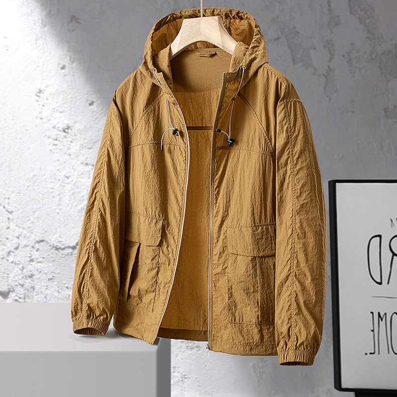 Custom Logo Summer Thin Lightweight Sun Protection Breathable Windproof High Quality Waterproof Outdoor Hooded Jacket For Men
