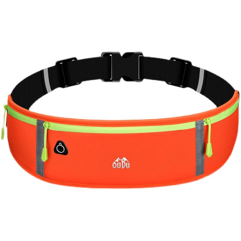 A sports invisibility with a man with a waistbag, a running phone with a multi-functional, outdoor waterproofer