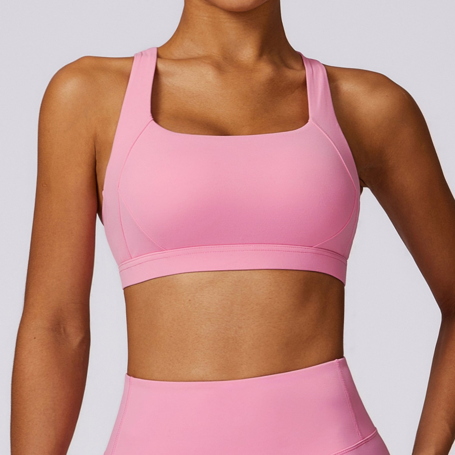 Wholesale backless cross yoga bras women high quality fitness crop top sports wear for women solid bra customize logo