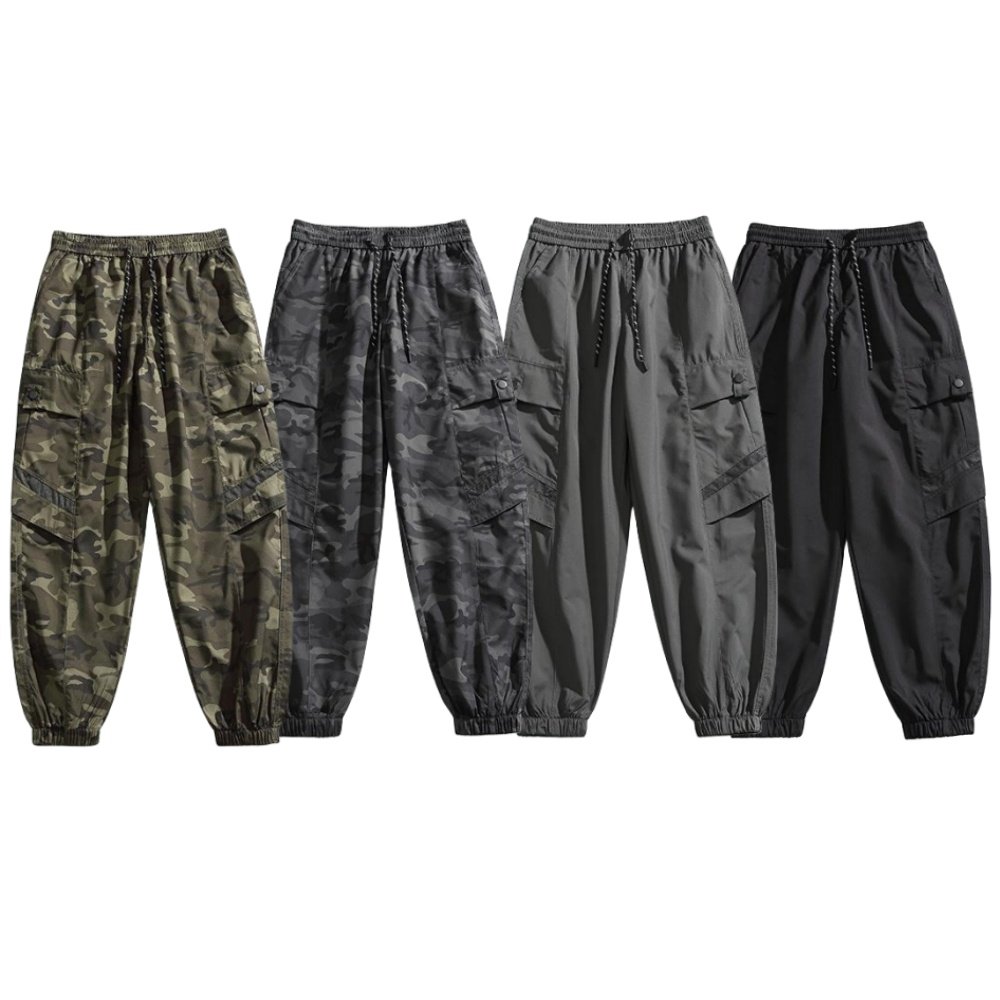 LAYENNE High Quality Custom Logo outdoor pants wholesale multi-pockets camouflage soft shell windbreaker Sweatpants Men