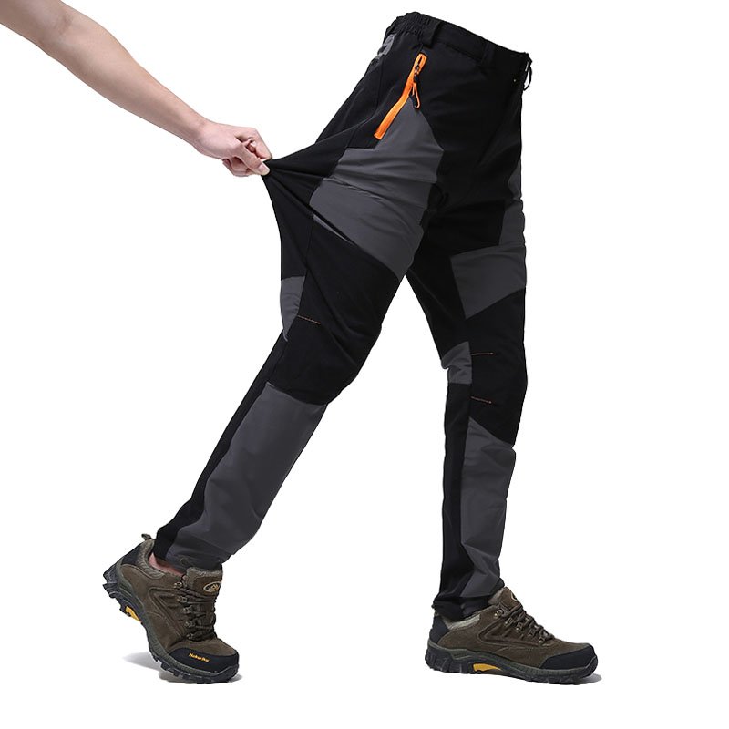 Men's Quick Dry Outdoor waterproof Pants for Trekking Hiking Camping Fishing Mountain Climbing Cycling-Thin Elastic Sports Pant