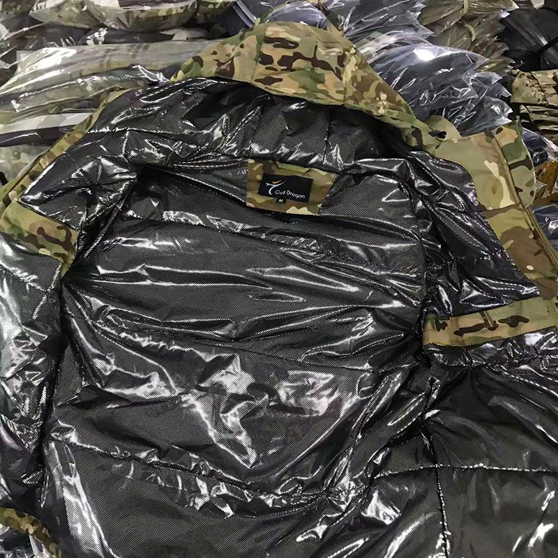 Men's outdoor tactical thickened camouflage cotton-padded heat reflection hooded ski hiking hardshell winter windproof coat