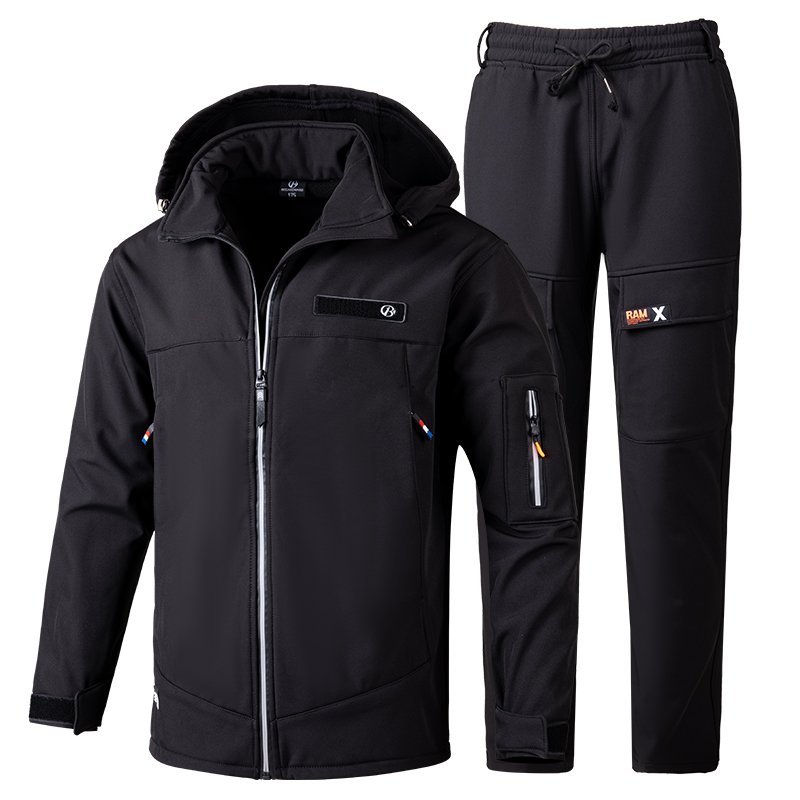 Fall Winter Clothing Long Sleeve Neck Jacket Casual Two Piece Pants Custom Men Joggers Suits Set Men Winter Clothes Set