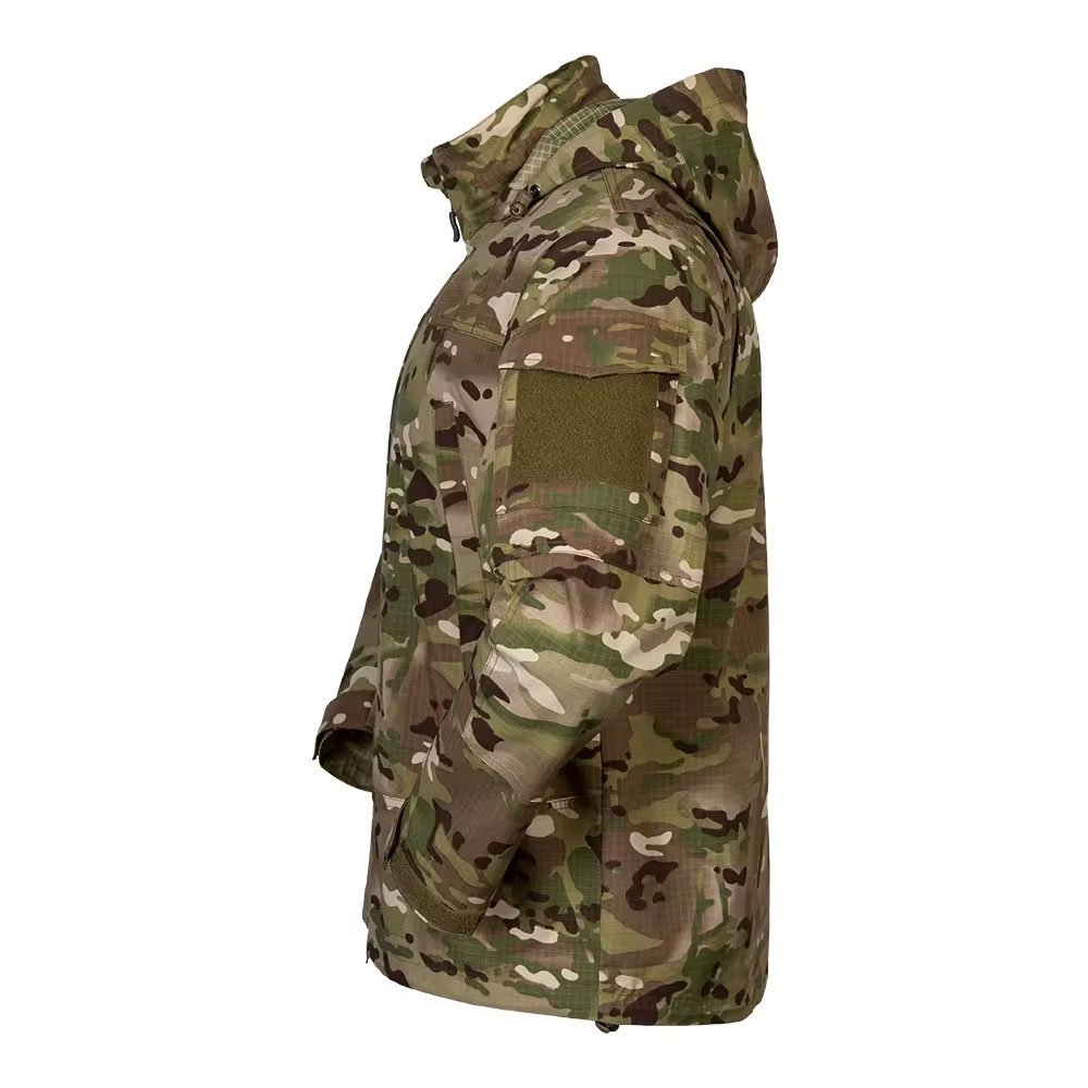 OEM Customized Hooded Windbreaker Hunting Camouflage Clothes Men Windbreaker Tactical Jacket Outdoor
