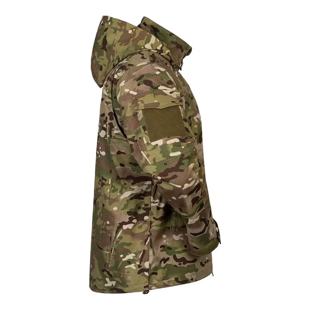 OEM Customized Hooded Windbreaker Hunting Camouflage Clothes Men Windbreaker Tactical Jacket Outdoor