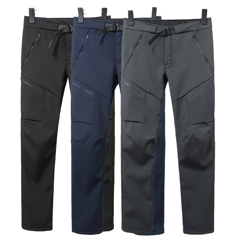 Men's Winter Waterproof Softshell Pant With Fleece Outdoor Tactical Trousers Hiking Hunting Worker Cargo Causal Pants