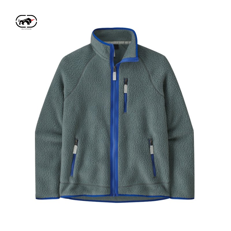 Custom Men's Hiking Jackets Thicken Warm Polar Fleece Jacket Outdoor Riding Climbing Camping Thermal Fleece Jacket