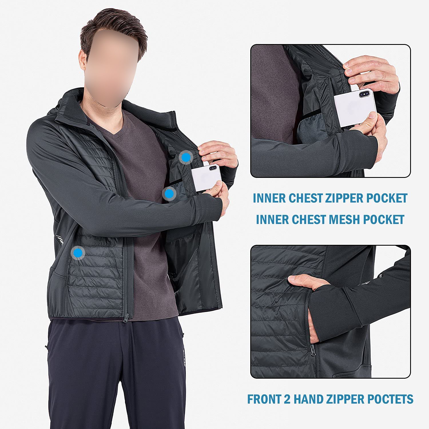 Custom Clothing Design Manufacturers Warm Puffer Jacket Sport Hiking Hybrid Soft shell Jacket Outdoor For Men And Women