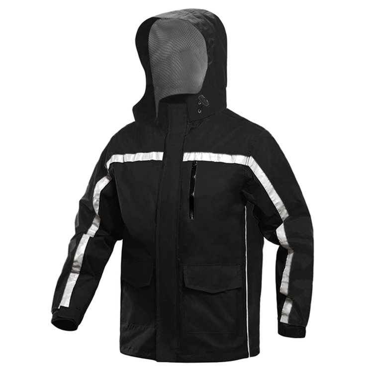 Reflective Safety Clothing Manufacturer Mens Rain Coat Jackets Waterproof With Hood, Outdoor Hiking Mesh Wind Breaker Jacket