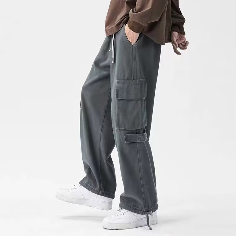 Men's Casual Cargo Pants Workout Joggers Stretch Sweatpants Hiking Drawstring Tactical Pants with Multi Pockets