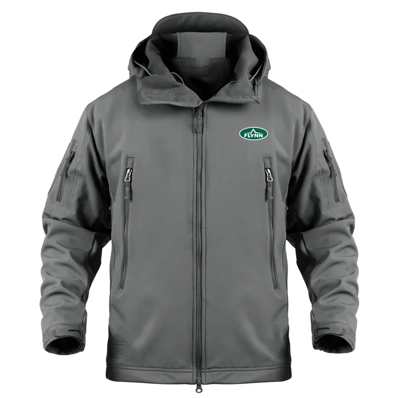 Men's Outdoor Hoodie Jacket Men's Winter Fleece Jacket Waterproof Soft Shell Hunting Mountaineering Hiking Tactical Jacket