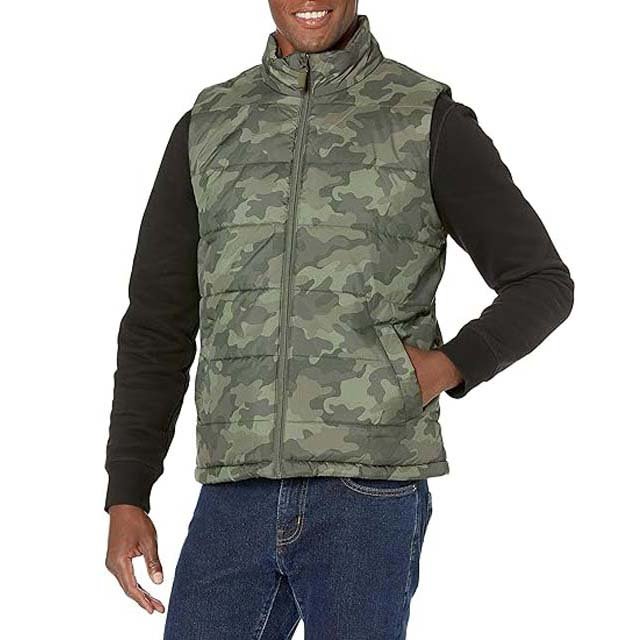 Camo Design Polyester Nylon High Street Jackets Men's Clothing In Wholesale Price Polyester Nylon Waterproof Vest Men's Jackets