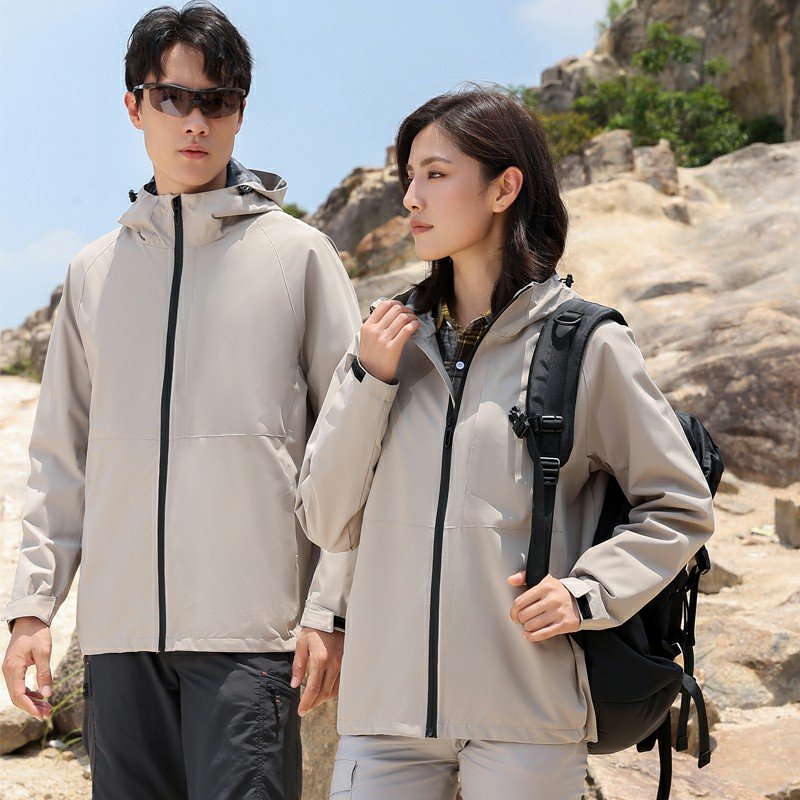 Spring Autumn Men Mountain Waterproof Jacket Outdoor Waterproof Hooded Jacket Running Hiking Rain Jacket with Zippers