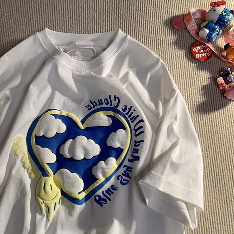 High quality 100% Cotton oem your Brand tshirt Custom 3D Foam Puff printing logo Unisex Short sleeve men's plus size T-shirts