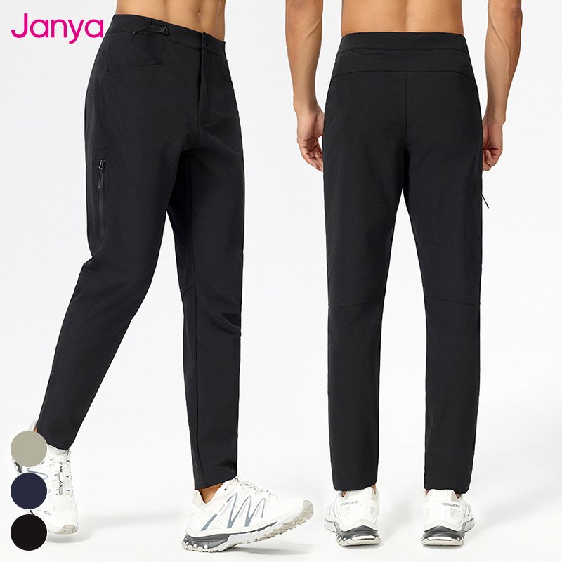 Side Zipper Pockets Straight Leg Quick Dry Outdoor Hiking Workout Pants Custom Logo Sports Trousers Gym Fitness Pants For Men