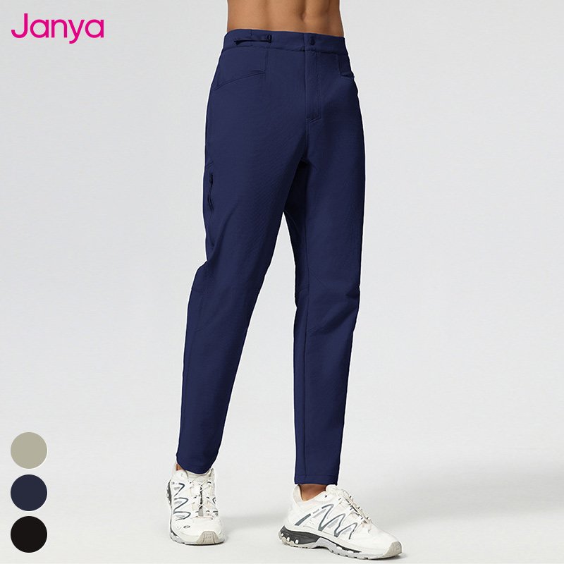Side Zipper Pockets Straight Leg Quick Dry Outdoor Hiking Workout Pants Custom Logo Sports Trousers Gym Fitness Pants For Men