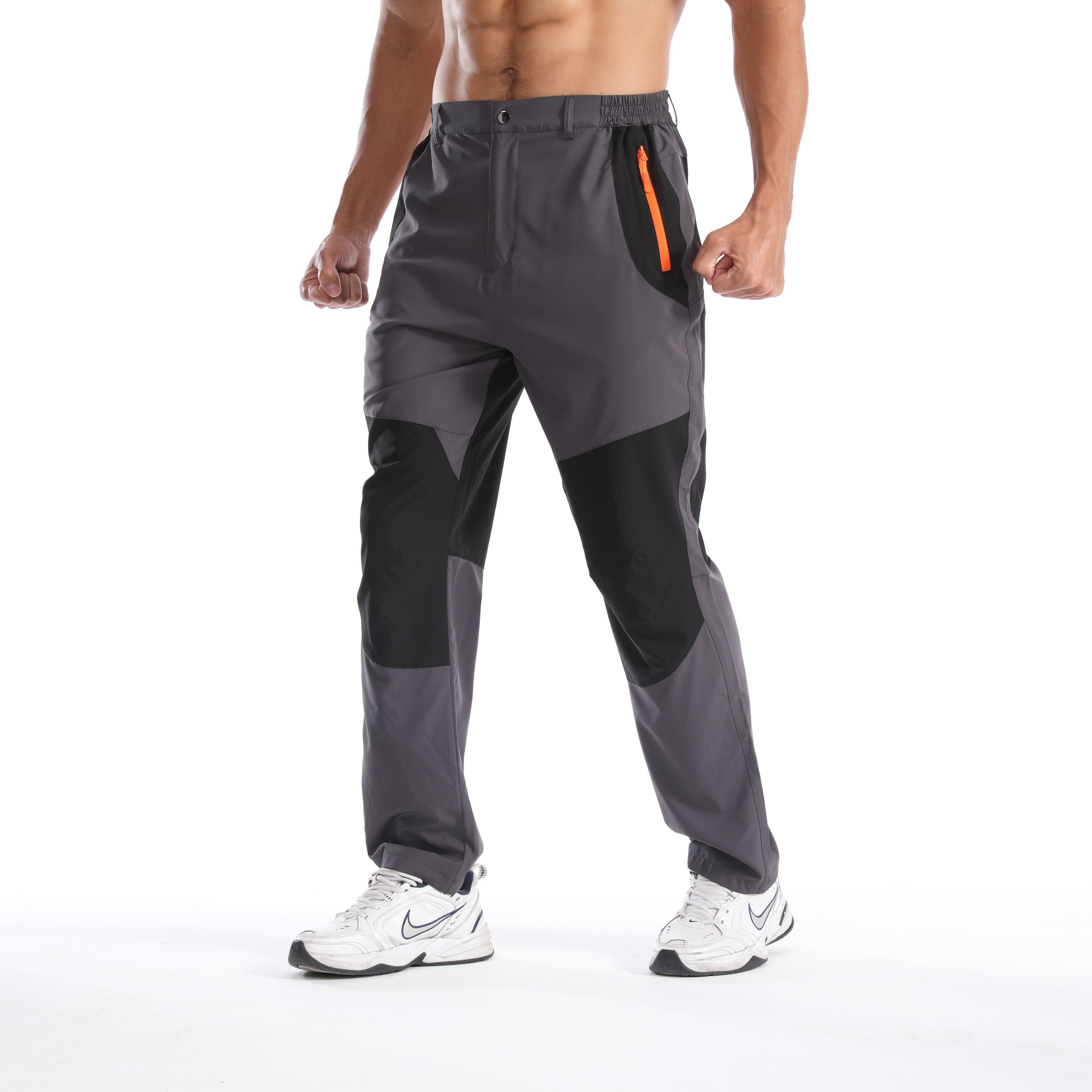 Men's Lightweight Summer Nylon Pants Quick Dry Outdoor Clothing Climbing Hiking Flat Sweatpants Zipper Fly Made Cotton