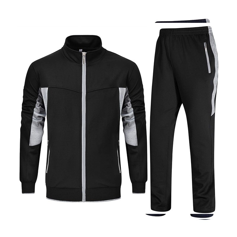 High Quality Fitness Wear Men's Two Piece Workout Tracksuit Set Athletic Sports Casual Full Zip Sweatsuit/