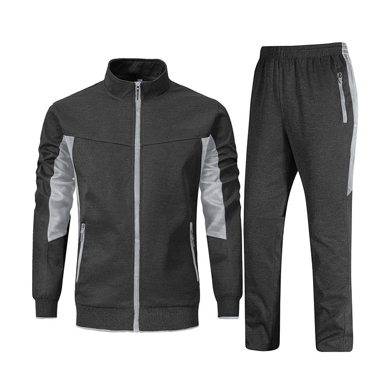 High Quality Fitness Wear Men's Two Piece Workout Tracksuit Set Athletic Sports Casual Full Zip Sweatsuit/
