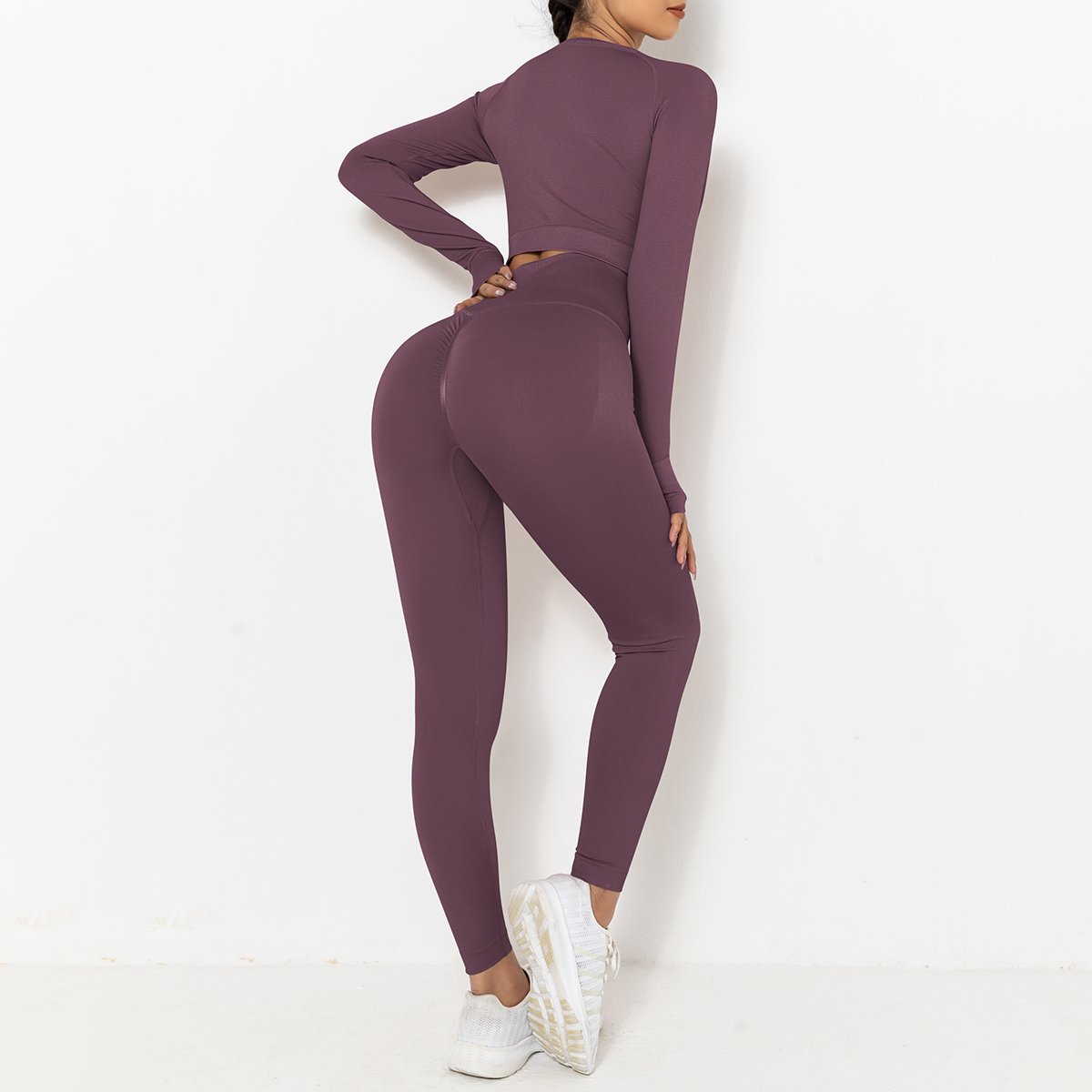 Long Sleeves Gym Fitness Workout Clothing Set Girls Sexy Gym Yoga Fitness Set For Women