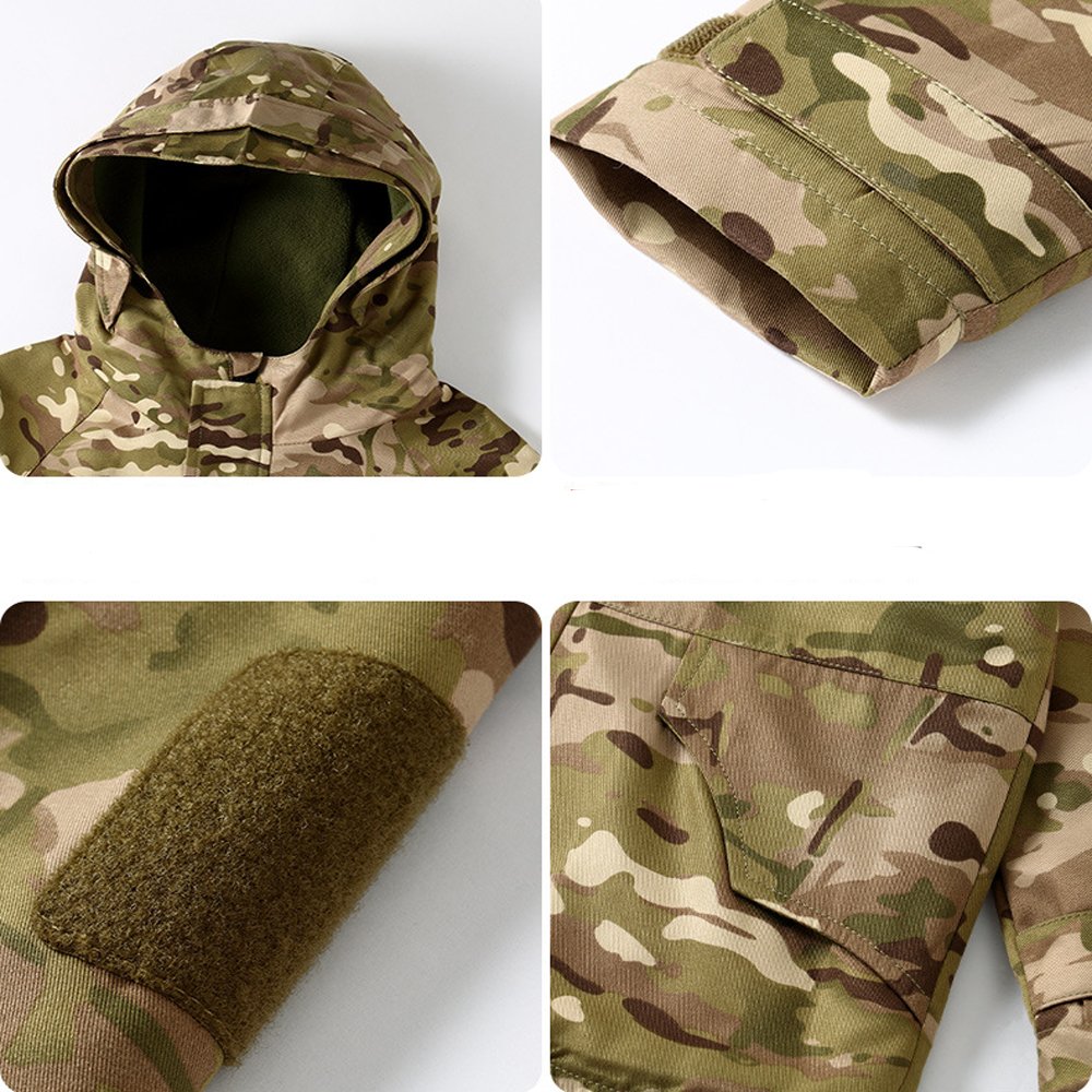 Sports Hiking Clothes Kids Camouflage Uniform Tactical Winter Jacket Children Tactical Suit