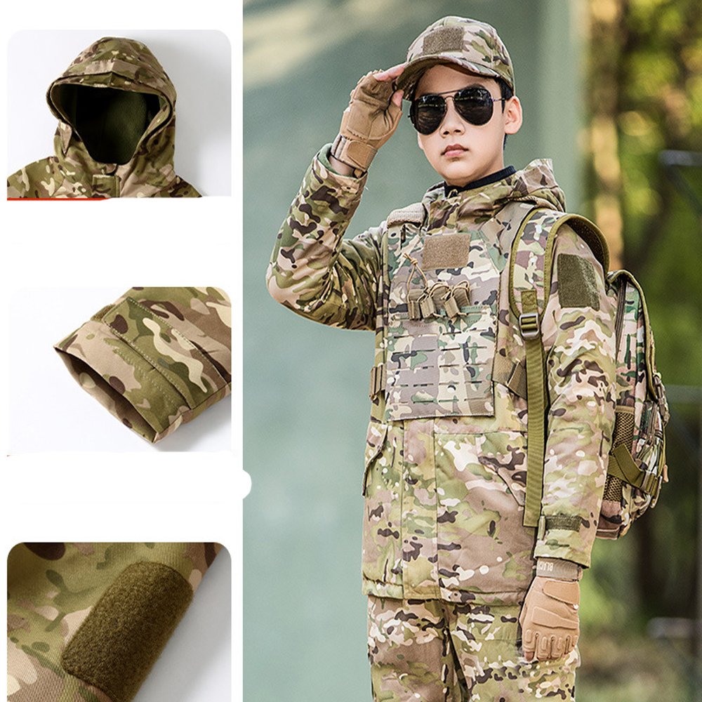 Sports Hiking Clothes Kids Camouflage Uniform Tactical Winter Jacket Children Tactical Suit
