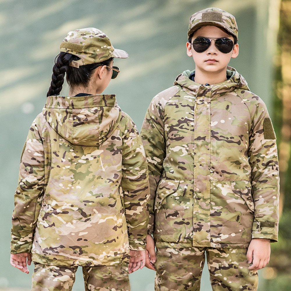 Sports Hiking Clothes Kids Camouflage Uniform Tactical Winter Jacket Children Tactical Suit