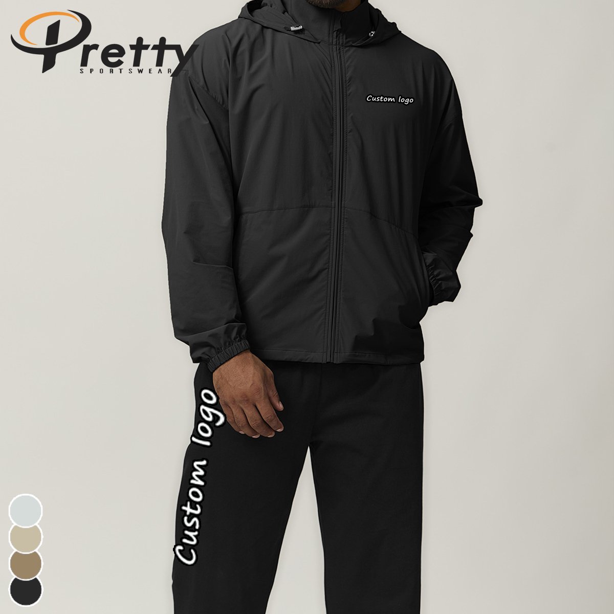 Men's Zipper Hooded Outdoor Waterproof Jacket Hiking Camping Jacket Citywalk Smart Casual Workout Sports Windproof Hardshell