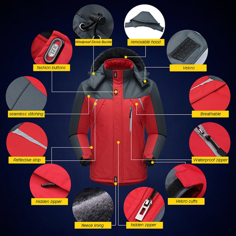Liu Ming Wholesale Winter Men Fashion New Thick Warm Fleece Outdoor Windbreaker Hiking Camping Skiing Plus Size Jacket Coat