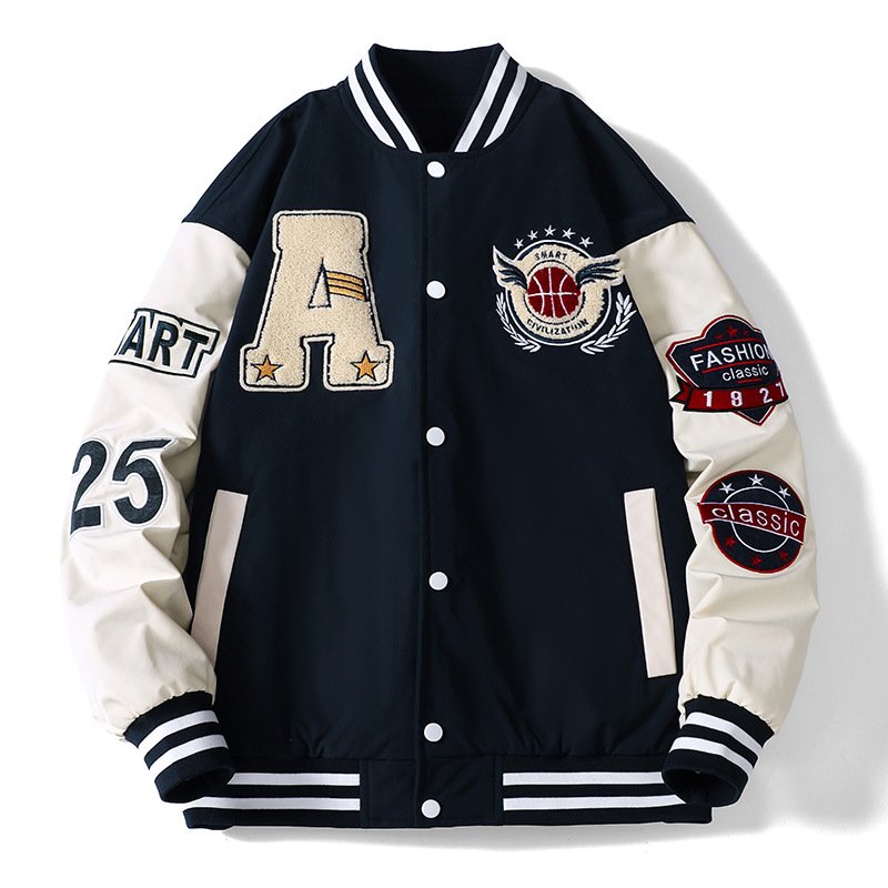 Hot sale bulk good quantity interchangeable men's varsity jackets/new design solid color winter men's varsity jackets
