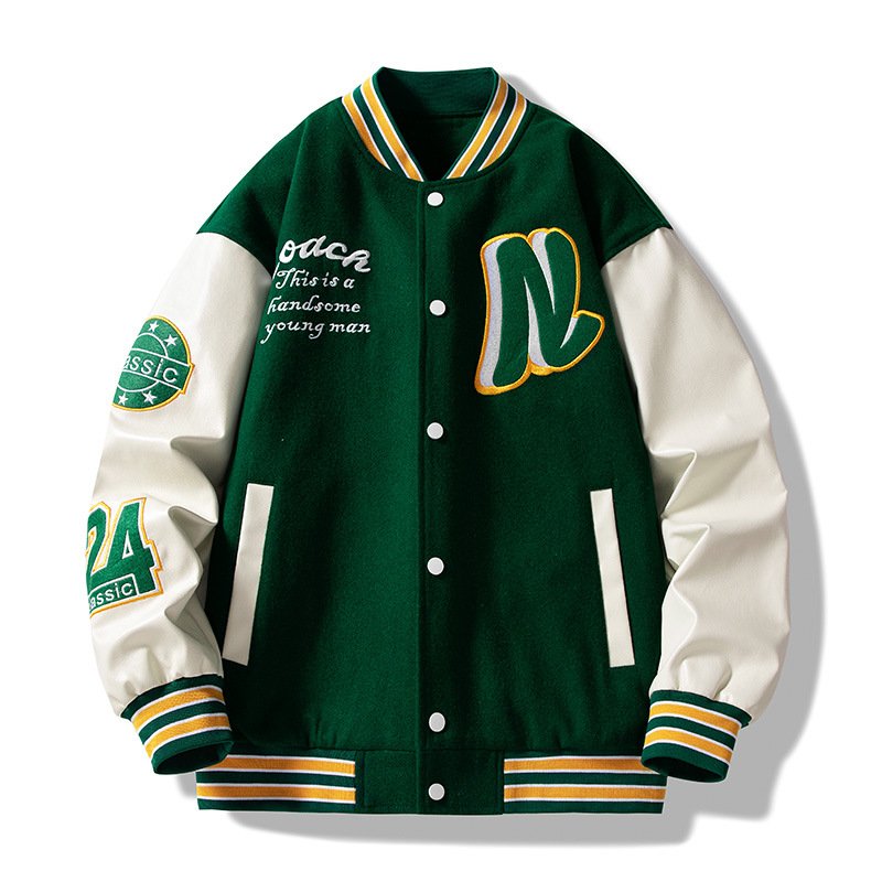 Hot sale bulk good quantity interchangeable men's varsity jackets/new design solid color winter men's varsity jackets